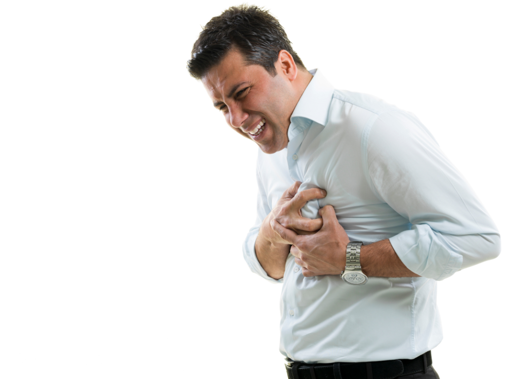 στηθάγχη man in chest pain